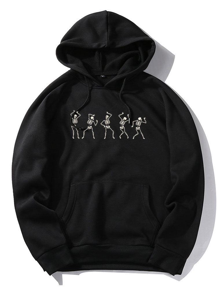 Dancing Skeleton Print Hoodie