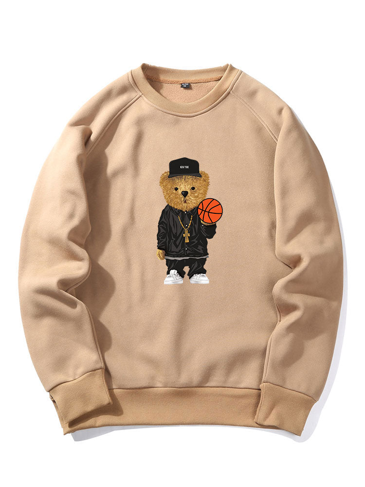 Basketball Bear Print Sweatshirt